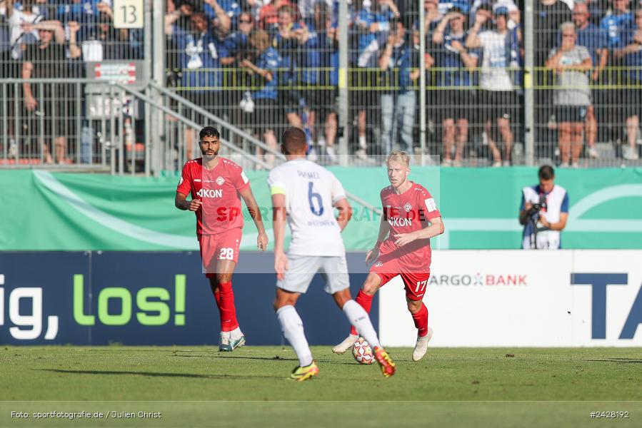 AKON Arena, Würzburg, 16.08.2024, sport, action, DFB, Fussball, 1. Hauptrunde, DFB-Pokal, TSG, FWK, TSG Hoffenheim, FC Würzburger Kickers - Bild-ID: 2428192
