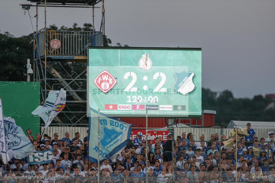AKON Arena, Würzburg, 16.08.2024, sport, action, DFB, Fussball, 1. Hauptrunde, DFB-Pokal, TSG, FWK, TSG Hoffenheim, FC Würzburger Kickers - Bild-ID: 2428691
