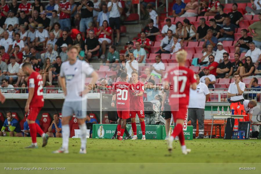 AKON Arena, Würzburg, 16.08.2024, sport, action, DFB, Fussball, 1. Hauptrunde, DFB-Pokal, TSG, FWK, TSG Hoffenheim, FC Würzburger Kickers - Bild-ID: 2428698