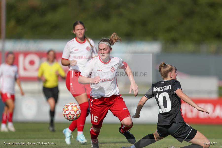 Sportpark Heuchelhof, Würzburg, 31.08.2024, sport, action, BFV, Fussball, 1. Spieltag, Bayernliga Frauen, FCI, FWK, FC Ingolstadt 04 II, FC Würzburger Kickers - Bild-ID: 2432374 Sportpark Heuchelhof, Würzburg, 31.08.2024, sport, action, BFV, Fussball, 1. Spieltag, Bayernliga Frauen, FCI, FWK, FC Ingolstadt 04 II, FC Würzburger Kickers - Bild-ID: 2432374