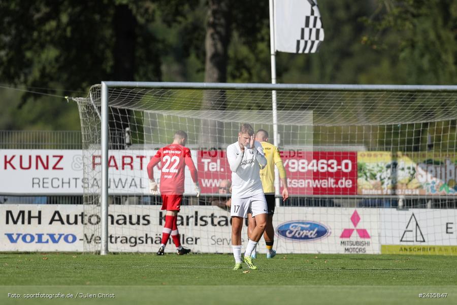 Fundamentum Sportpark, Karlburg, 14.09.2024, sport, action, BFV, Fussball, 11. Spieltag, Bayernliga Nord, HOF, TSV, SpVgg Bayern Hof, TSV Karlburg - Bild-ID: 2435847