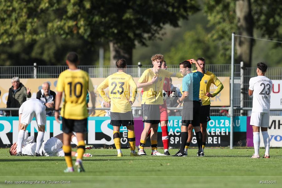 Fundamentum Sportpark, Karlburg, 14.09.2024, sport, action, BFV, Fussball, 11. Spieltag, Bayernliga Nord, HOF, TSV, SpVgg Bayern Hof, TSV Karlburg - Bild-ID: 2436011 Fundamentum Sportpark, Karlburg, 14.09.2024, sport, action, BFV, Fussball, 11. Spieltag, Bayernliga Nord, HOF, TSV, SpVgg Bayern Hof, TSV Karlburg - Bild-ID: 2436011