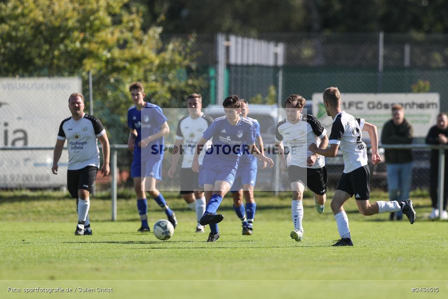 Sportgelände, Gössenheim, 15.09.2024, sport, action, BFV, Fussball, 9. Spieltag, Kreisklasse Würzburg Gr. 3, FVB, FCG, FV Bachgrund, FC Gössenheim - Bild-ID: 2436515