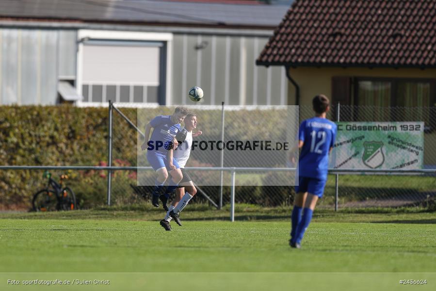 Sportgelände, Gössenheim, 15.09.2024, sport, action, BFV, Fussball, 9. Spieltag, Kreisklasse Würzburg Gr. 3, FVB, FCG, FV Bachgrund, FC Gössenheim - Bild-ID: 2436624 Sportgelände, Gössenheim, 15.09.2024, sport, action, BFV, Fussball, 9. Spieltag, Kreisklasse Würzburg Gr. 3, FVB, FCG, FV Bachgrund, FC Gössenheim - Bild-ID: 2436624