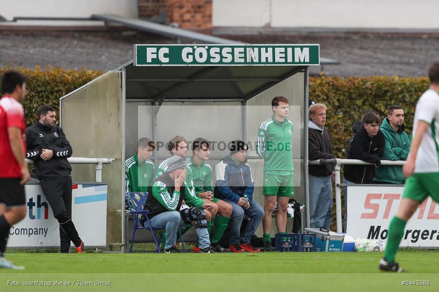 Sportgelände, Gössenheim, 05.10.2024, sport, action, Fussball, BFV, 13. Spieltag, Kreiskalsse Würzburg Gr. 3, SVA, FCG, SV Altfeld, FC Gössenheim - Bild-ID: 2443383 Sportgelände, Gössenheim, 05.10.2024, sport, action, Fussball, BFV, 13. Spieltag, Kreiskalsse Würzburg Gr. 3, SVA, FCG, SV Altfeld, FC Gössenheim - Bild-ID: 2443383
