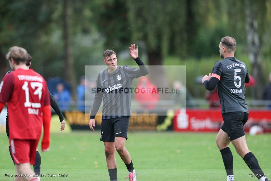 Fundamentum Sportpark, Karlburg, 12.10.2024, sport, action, Fussball, BFV, 16. Spieltag, Bayernliga Nord, KOR, KAR, TSV Kornburg, TSV Karlburg - Bild-ID: 2445936 Fundamentum Sportpark, Karlburg, 12.10.2024, sport, action, Fussball, BFV, 16. Spieltag, Bayernliga Nord, KOR, KAR, TSV Kornburg, TSV Karlburg - Bild-ID: 2445936