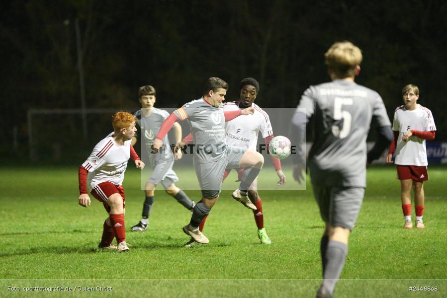 Sportgelände, Karlstadt, 25.10.2024, sport, action, Fussball, BFV, Gruppe WÜ MSP, U19, SVB, SGK, (SG) SV Rot-Weiss Bischbrunn, (SG) Kreis Karlstadt - Bild-ID: 2448868