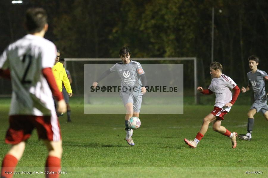 Sportgelände, Karlstadt, 25.10.2024, sport, action, Fussball, BFV, Gruppe WÜ MSP, U19, SVB, SGK, (SG) SV Rot-Weiss Bischbrunn, (SG) Kreis Karlstadt - Bild-ID: 2448870