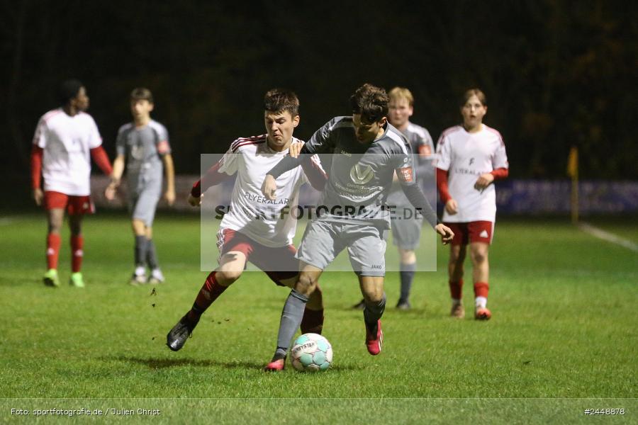 Sportgelände, Karlstadt, 25.10.2024, sport, action, Fussball, BFV, Gruppe WÜ MSP, U19, SVB, SGK, (SG) SV Rot-Weiss Bischbrunn, (SG) Kreis Karlstadt - Bild-ID: 2448878