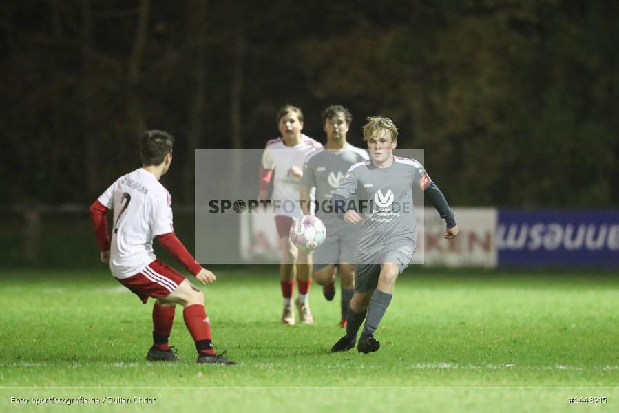 Sportgelände, Karlstadt, 25.10.2024, sport, action, Fussball, BFV, Gruppe WÜ MSP, U19, SVB, SGK, (SG) SV Rot-Weiss Bischbrunn, (SG) Kreis Karlstadt - Bild-ID: 2448915