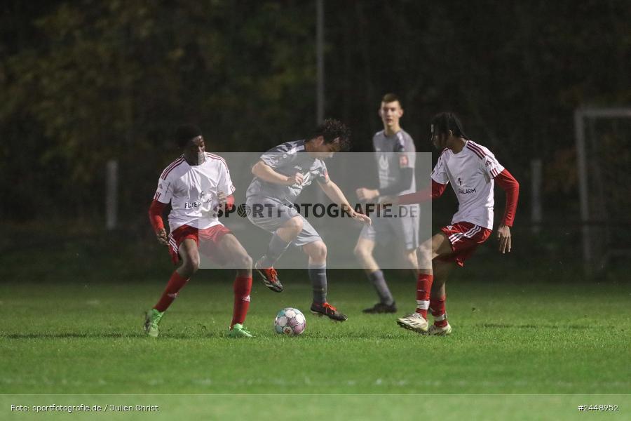 Sportgelände, Karlstadt, 25.10.2024, sport, action, Fussball, BFV, Gruppe WÜ MSP, U19, SVB, SGK, (SG) SV Rot-Weiss Bischbrunn, (SG) Kreis Karlstadt - Bild-ID: 2448952