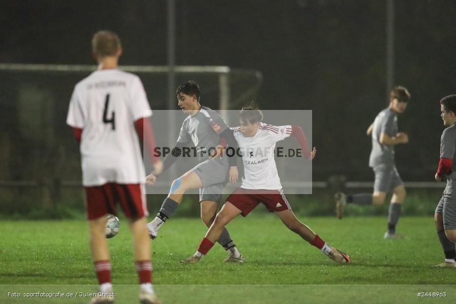 Sportgelände, Karlstadt, 25.10.2024, sport, action, Fussball, BFV, Gruppe WÜ MSP, U19, SVB, SGK, (SG) SV Rot-Weiss Bischbrunn, (SG) Kreis Karlstadt - Bild-ID: 2448963