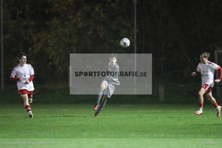 Sportgelände, Karlstadt, 25.10.2024, sport, action, Fussball, BFV, Gruppe WÜ MSP, U19, SVB, SGK, (SG) SV Rot-Weiss Bischbrunn, (SG) Kreis Karlstadt - Bild-ID: 2448965