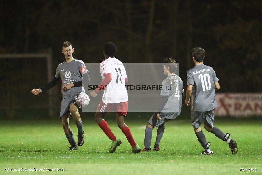 Sportgelände, Karlstadt, 25.10.2024, sport, action, Fussball, BFV, Gruppe WÜ MSP, U19, SVB, SGK, (SG) SV Rot-Weiss Bischbrunn, (SG) Kreis Karlstadt - Bild-ID: 2448966