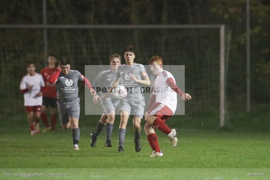 Sportgelände, Karlstadt, 25.10.2024, sport, action, Fussball, BFV, Gruppe WÜ MSP, U19, SVB, SGK, (SG) SV Rot-Weiss Bischbrunn, (SG) Kreis Karlstadt - Bild-ID: 2448991