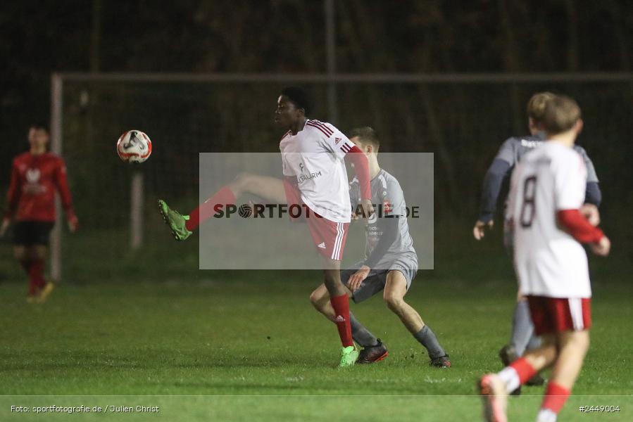 Sportgelände, Karlstadt, 25.10.2024, sport, action, Fussball, BFV, Gruppe WÜ MSP, U19, SVB, SGK, (SG) SV Rot-Weiss Bischbrunn, (SG) Kreis Karlstadt - Bild-ID: 2449004