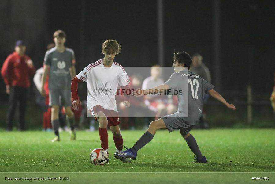 Sportgelände, Karlstadt, 25.10.2024, sport, action, Fussball, BFV, Gruppe WÜ MSP, U19, SVB, SGK, (SG) SV Rot-Weiss Bischbrunn, (SG) Kreis Karlstadt - Bild-ID: 2449006