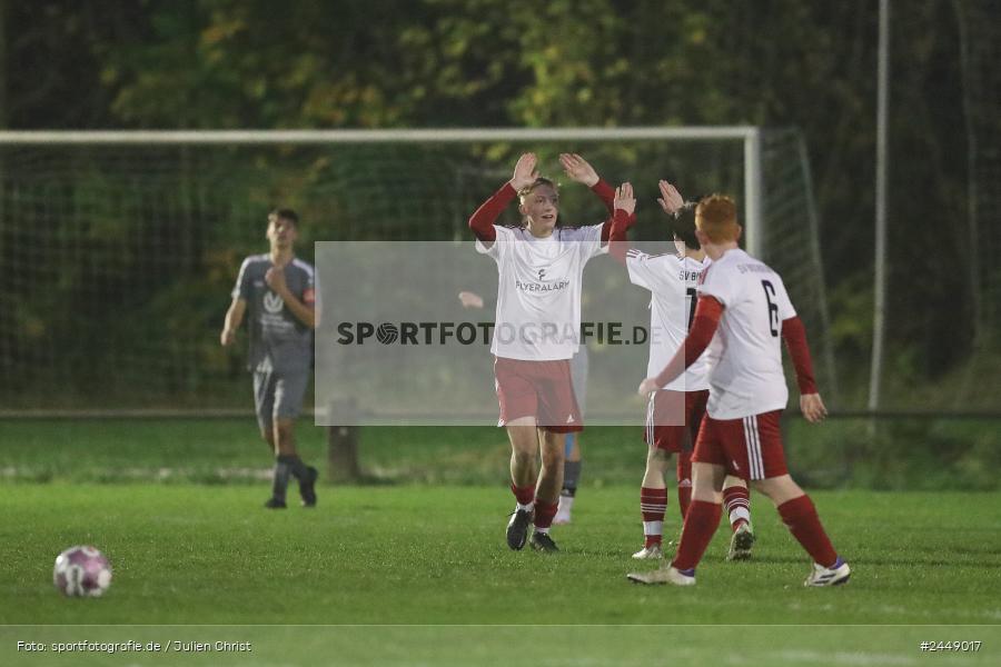 Sportgelände, Karlstadt, 25.10.2024, sport, action, Fussball, BFV, Gruppe WÜ MSP, U19, SVB, SGK, (SG) SV Rot-Weiss Bischbrunn, (SG) Kreis Karlstadt - Bild-ID: 2449017