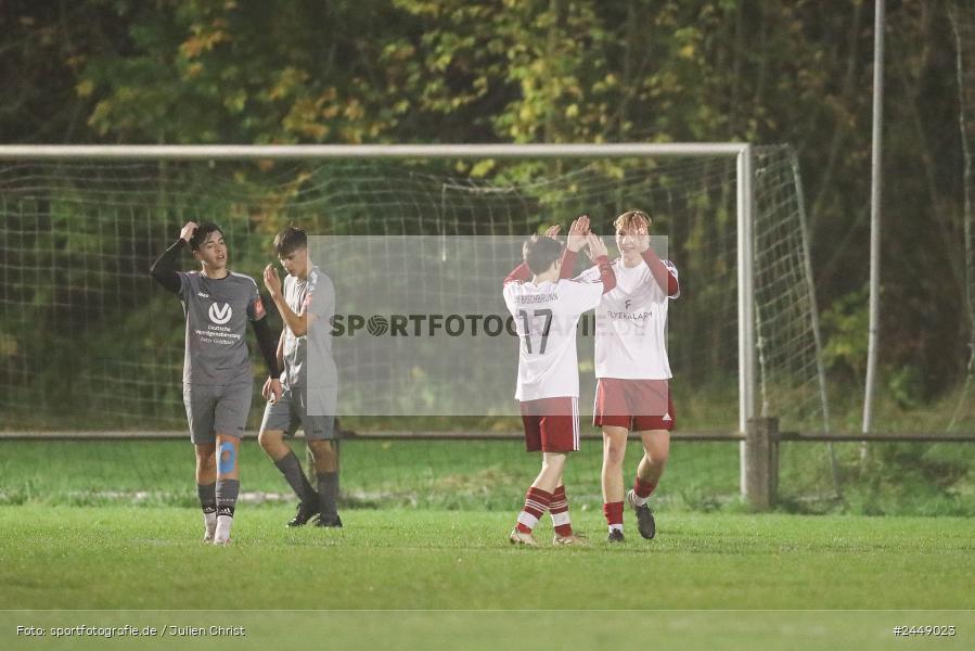 Sportgelände, Karlstadt, 25.10.2024, sport, action, Fussball, BFV, Gruppe WÜ MSP, U19, SVB, SGK, (SG) SV Rot-Weiss Bischbrunn, (SG) Kreis Karlstadt - Bild-ID: 2449023