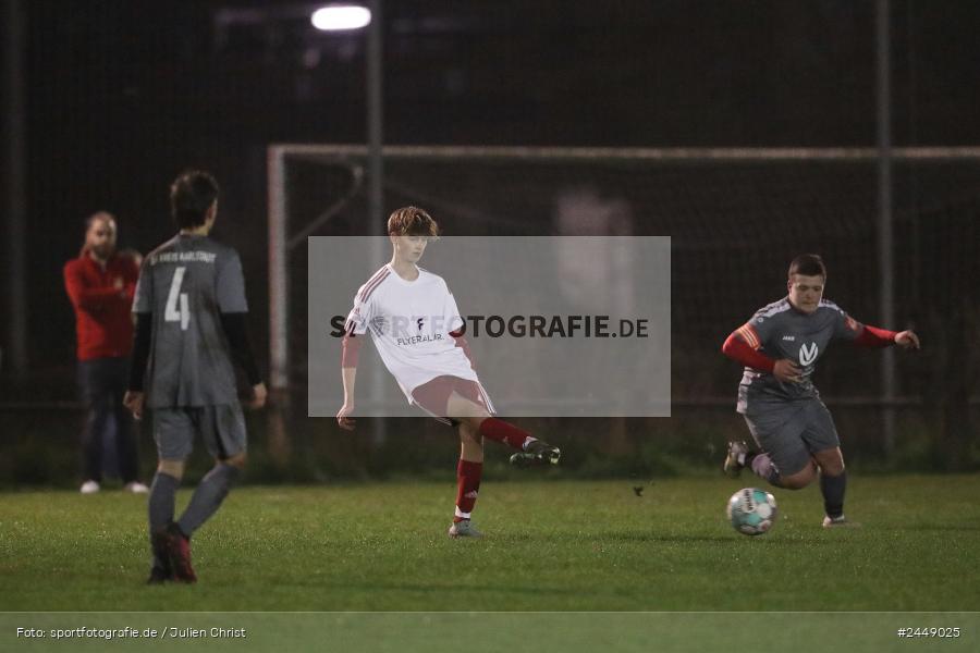 Sportgelände, Karlstadt, 25.10.2024, sport, action, Fussball, BFV, Gruppe WÜ MSP, U19, SVB, SGK, (SG) SV Rot-Weiss Bischbrunn, (SG) Kreis Karlstadt - Bild-ID: 2449025