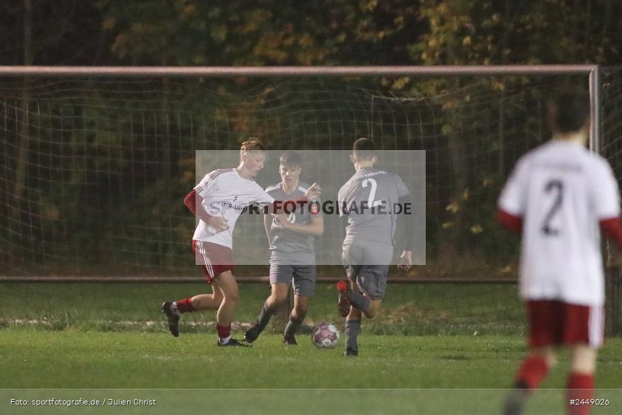 Sportgelände, Karlstadt, 25.10.2024, sport, action, Fussball, BFV, Gruppe WÜ MSP, U19, SVB, SGK, (SG) SV Rot-Weiss Bischbrunn, (SG) Kreis Karlstadt - Bild-ID: 2449026