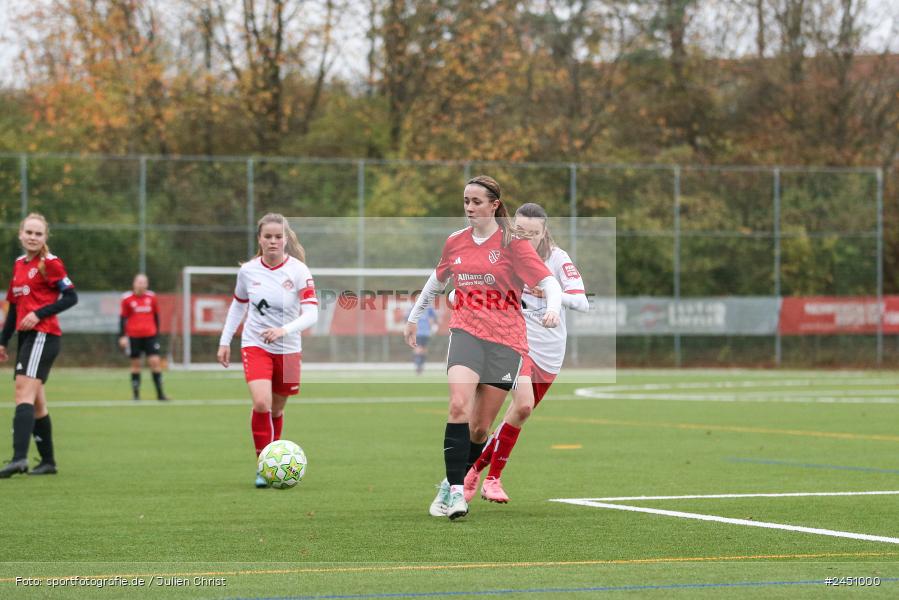 Sportpark Heuchelhof, Würzburg, 02.11.2024, sport, action, Fussball, BFV, 8. Spieltag, Frauen BOL, TSV, FWK, TSV 1846 Lohr am Main, FC Würzburger Kickers II - Bild-ID: 2451000 Sportpark Heuchelhof, Würzburg, 02.11.2024, sport, action, Fussball, BFV, 8. Spieltag, Frauen BOL, TSV, FWK, TSV 1846 Lohr am Main, FC Würzburger Kickers II - Bild-ID: 2451000