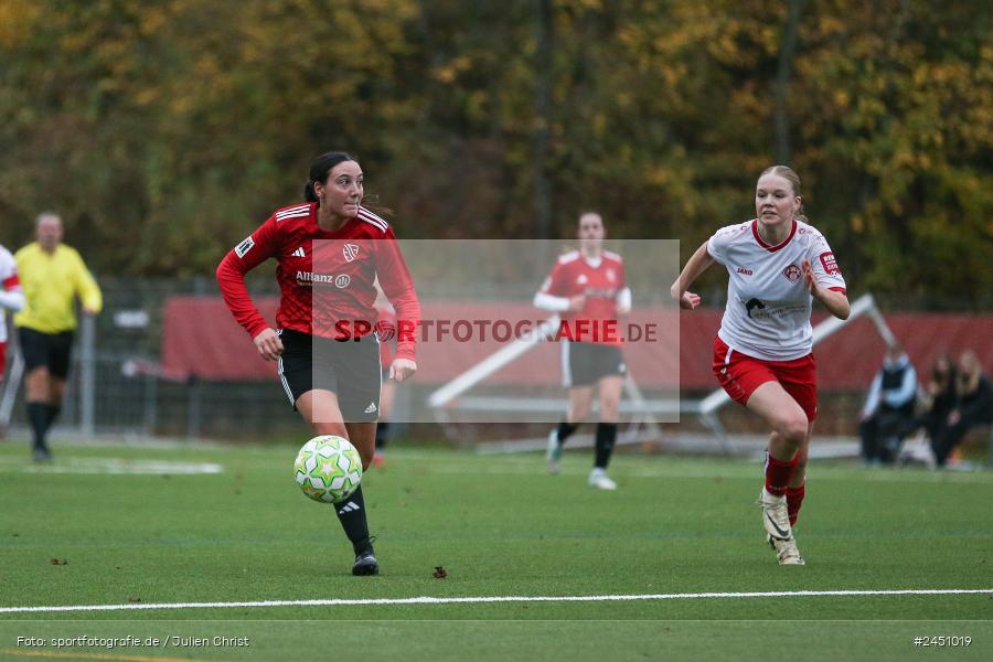 Sportpark Heuchelhof, Würzburg, 02.11.2024, sport, action, Fussball, BFV, 8. Spieltag, Frauen BOL, TSV, FWK, TSV 1846 Lohr am Main, FC Würzburger Kickers II - Bild-ID: 2451019 Sportpark Heuchelhof, Würzburg, 02.11.2024, sport, action, Fussball, BFV, 8. Spieltag, Frauen BOL, TSV, FWK, TSV 1846 Lohr am Main, FC Würzburger Kickers II - Bild-ID: 2451019