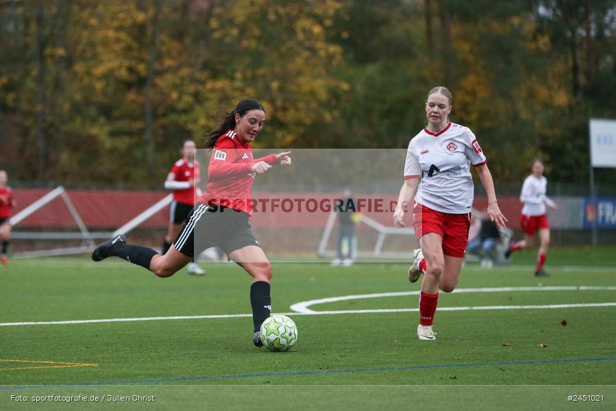 Sportpark Heuchelhof, Würzburg, 02.11.2024, sport, action, Fussball, BFV, 8. Spieltag, Frauen BOL, TSV, FWK, TSV 1846 Lohr am Main, FC Würzburger Kickers II - Bild-ID: 2451021 Sportpark Heuchelhof, Würzburg, 02.11.2024, sport, action, Fussball, BFV, 8. Spieltag, Frauen BOL, TSV, FWK, TSV 1846 Lohr am Main, FC Würzburger Kickers II - Bild-ID: 2451021