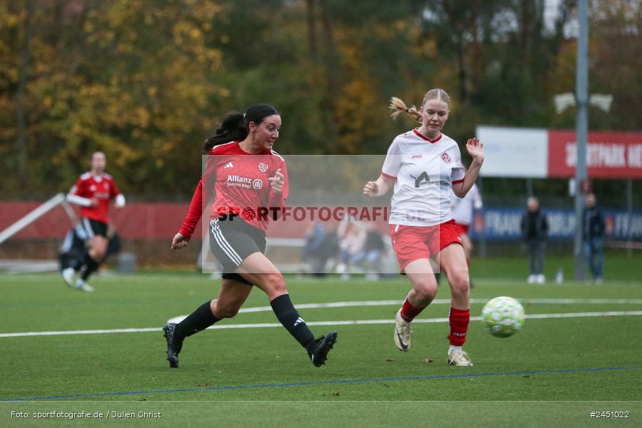 Sportpark Heuchelhof, Würzburg, 02.11.2024, sport, action, Fussball, BFV, 8. Spieltag, Frauen BOL, TSV, FWK, TSV 1846 Lohr am Main, FC Würzburger Kickers II - Bild-ID: 2451022 Sportpark Heuchelhof, Würzburg, 02.11.2024, sport, action, Fussball, BFV, 8. Spieltag, Frauen BOL, TSV, FWK, TSV 1846 Lohr am Main, FC Würzburger Kickers II - Bild-ID: 2451022