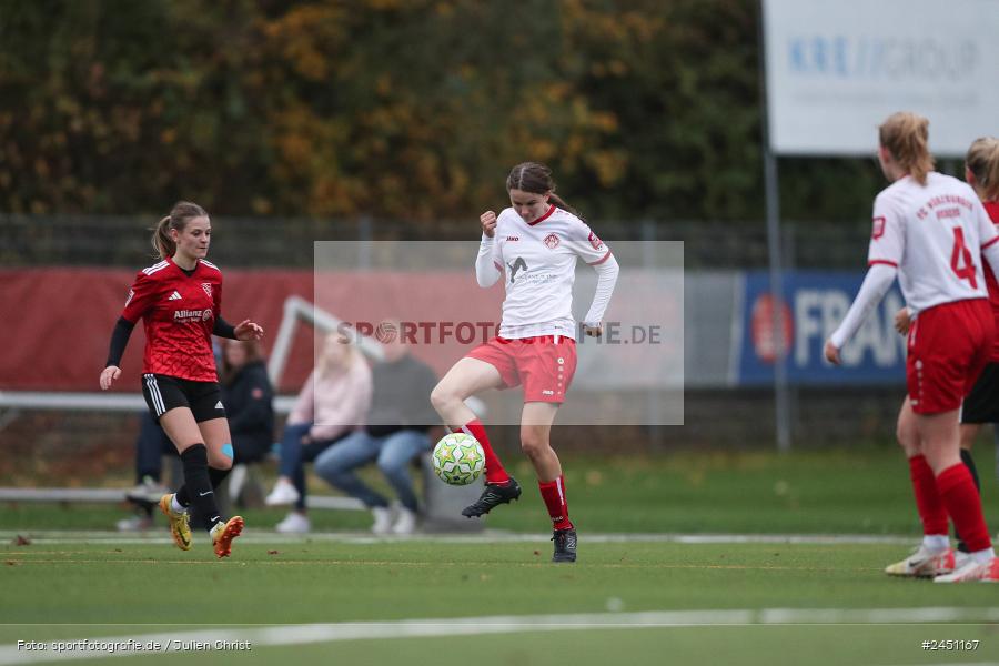 Sportpark Heuchelhof, Würzburg, 02.11.2024, sport, action, Fussball, BFV, 8. Spieltag, Frauen BOL, TSV, FWK, TSV 1846 Lohr am Main, FC Würzburger Kickers II - Bild-ID: 2451167 Sportpark Heuchelhof, Würzburg, 02.11.2024, sport, action, Fussball, BFV, 8. Spieltag, Frauen BOL, TSV, FWK, TSV 1846 Lohr am Main, FC Würzburger Kickers II - Bild-ID: 2451167