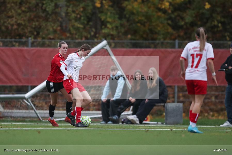 Sportpark Heuchelhof, Würzburg, 02.11.2024, sport, action, Fussball, BFV, 8. Spieltag, Frauen BOL, TSV, FWK, TSV 1846 Lohr am Main, FC Würzburger Kickers II - Bild-ID: 2451168 Sportpark Heuchelhof, Würzburg, 02.11.2024, sport, action, Fussball, BFV, 8. Spieltag, Frauen BOL, TSV, FWK, TSV 1846 Lohr am Main, FC Würzburger Kickers II - Bild-ID: 2451168