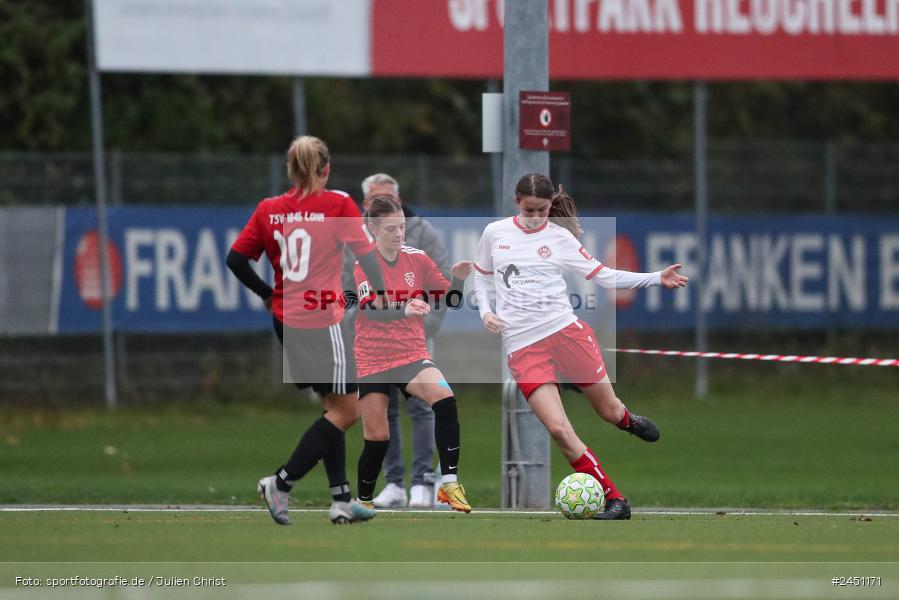 Sportpark Heuchelhof, Würzburg, 02.11.2024, sport, action, Fussball, BFV, 8. Spieltag, Frauen BOL, TSV, FWK, TSV 1846 Lohr am Main, FC Würzburger Kickers II - Bild-ID: 2451171 Sportpark Heuchelhof, Würzburg, 02.11.2024, sport, action, Fussball, BFV, 8. Spieltag, Frauen BOL, TSV, FWK, TSV 1846 Lohr am Main, FC Würzburger Kickers II - Bild-ID: 2451171