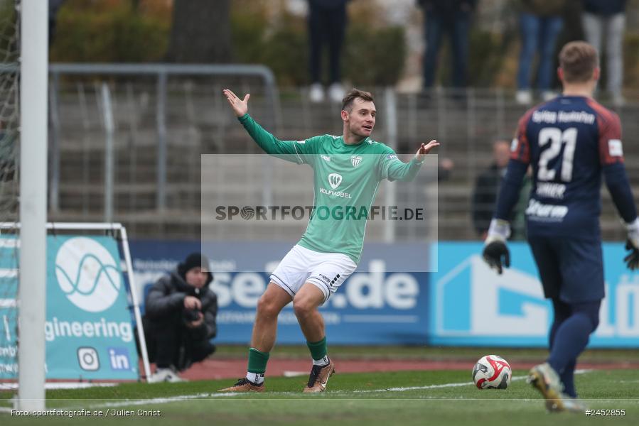 Willy-Sachs-Stadion, Schweinfurt, 09.11.2024, sport, action, Fussball, BFV, 19. Spieltag, Regionalliga Bayern, HAN, FCS, SpVgg Hankofen-Hailing, 1. FC Schweinfurt 1905 - Bild-ID: 2452855
