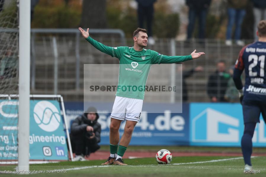 Willy-Sachs-Stadion, Schweinfurt, 09.11.2024, sport, action, Fussball, BFV, 19. Spieltag, Regionalliga Bayern, HAN, FCS, SpVgg Hankofen-Hailing, 1. FC Schweinfurt 1905 - Bild-ID: 2452858