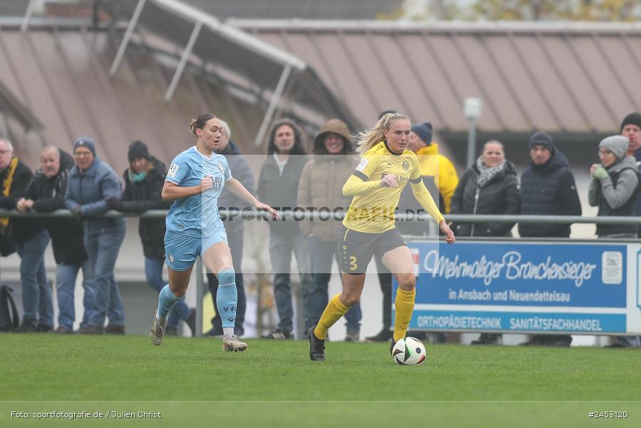 Sportanlage Sachsen Erlbachweg 9, Sachsen b. Ansbach, 10.11.2024, sport, action, Fussball, BFV, 10. Spieltag, 2. Frauen-Bundesliga, VFL, SV67, VfL Bochum 1848, SV 67 Weinberg - Bild-ID: 2453120 Sportanlage Sachsen Erlbachweg 9, Sachsen b. Ansbach, 10.11.2024, sport, action, Fussball, BFV, 10. Spieltag, 2. Frauen-Bundesliga, VFL, SV67, VfL Bochum 1848, SV 67 Weinberg - Bild-ID: 2453120