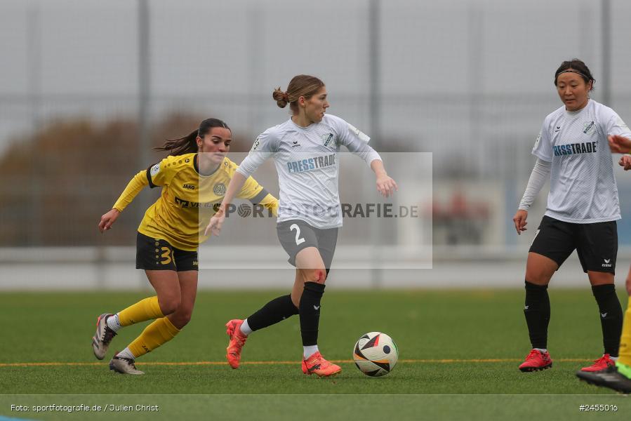 sport, action, Sportanlage Buchschwabacher Strasse 32, SV67, SV 67 Weinberg, SCS, SC Sand, Roßtal, Fussball, DFB, 2. Frauen-Bundesliga, 17.11.2024, 11. Spieltag - Bild-ID: 2455016