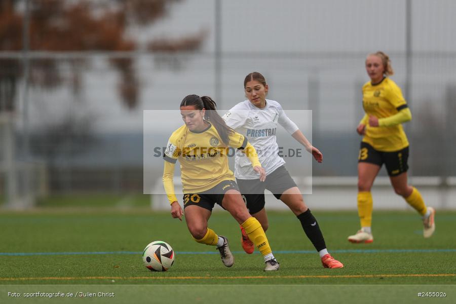 sport, action, Sportanlage Buchschwabacher Strasse 32, SV67, SV 67 Weinberg, SCS, SC Sand, Roßtal, Fussball, DFB, 2. Frauen-Bundesliga, 17.11.2024, 11. Spieltag - Bild-ID: 2455026