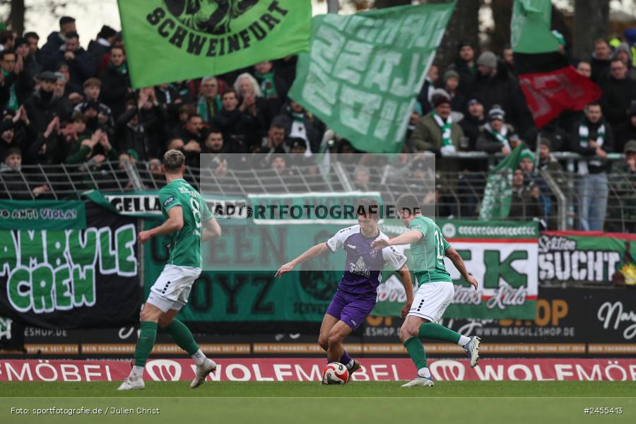 Sachs-Stadion, Schweinfurt, 23.11.2024, sport, action, Fussball, BFV, 21. Spieltag, Regionalliga Bayern, FCE, FCS, FC Eintracht Bamberg, 1. FC Schweinfurt 1905 - Bild-ID: 2455413