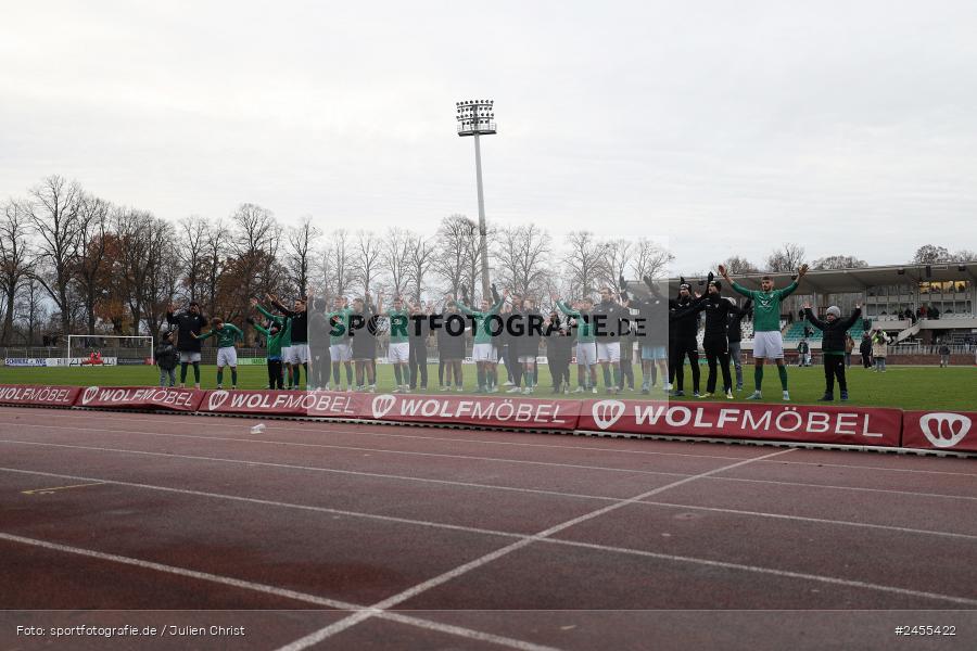 Sachs-Stadion, Schweinfurt, 23.11.2024, sport, action, Fussball, BFV, 21. Spieltag, Regionalliga Bayern, FCE, FCS, FC Eintracht Bamberg, 1. FC Schweinfurt 1905 - Bild-ID: 2455422