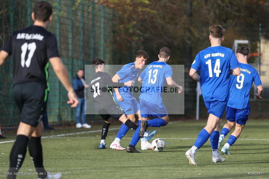 Schömig Digitaldruck Arena, Rimpar, 24.11.2024, sport, action, Fussball, BFV, 22. Spieltag, Landesliga Nordwest, TUS, ASV, TuS 1893 Aschaffenburg-Leider, ASV Rimpar - Bild-ID: 2455911 Schömig Digitaldruck Arena, Rimpar, 24.11.2024, sport, action, Fussball, BFV, 22. Spieltag, Landesliga Nordwest, TUS, ASV, TuS 1893 Aschaffenburg-Leider, ASV Rimpar - Bild-ID: 2455911