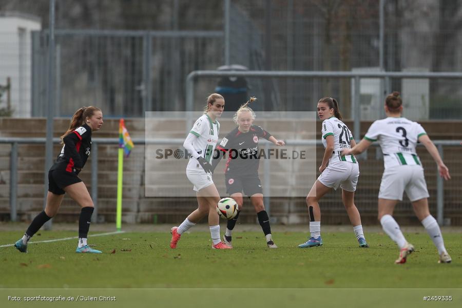 sport, action, Stadion am Brentanobad, SGE, Fussball, Frankfurt, Eintracht Frankfurt II, DFB, Borussia Mönchengladbach, BMG, 2. Frauen-Bundesliga, 15.12.2024 - Bild-ID: 2459335 sport, action, Stadion am Brentanobad, SGE, Fussball, Frankfurt, Eintracht Frankfurt II, DFB, Borussia Mönchengladbach, BMG, 2. Frauen-Bundesliga, 15.12.2024 - Bild-ID: 2459335
