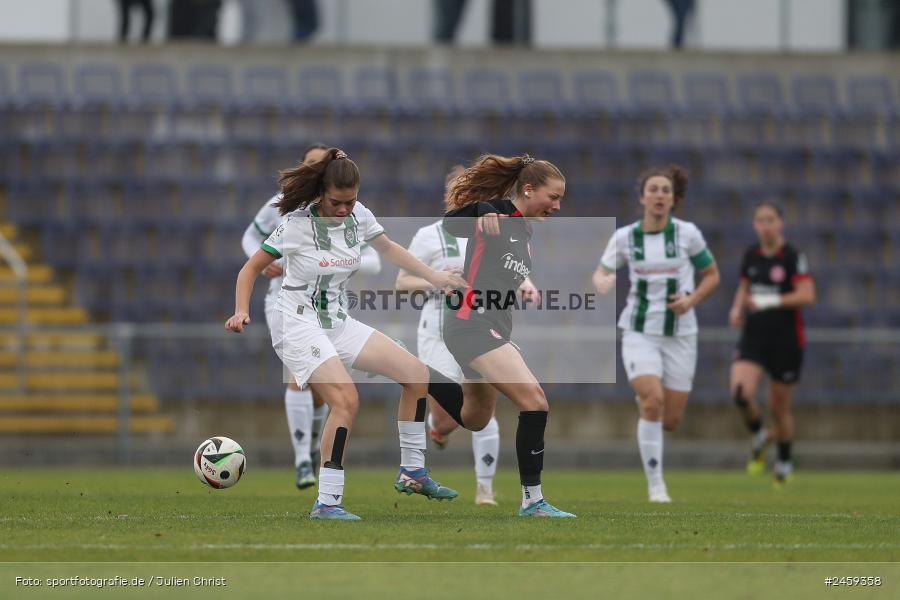 sport, action, Stadion am Brentanobad, SGE, Fussball, Frankfurt, Eintracht Frankfurt II, DFB, Borussia Mönchengladbach, BMG, 2. Frauen-Bundesliga, 15.12.2024 - Bild-ID: 2459358 sport, action, Stadion am Brentanobad, SGE, Fussball, Frankfurt, Eintracht Frankfurt II, DFB, Borussia Mönchengladbach, BMG, 2. Frauen-Bundesliga, 15.12.2024 - Bild-ID: 2459358