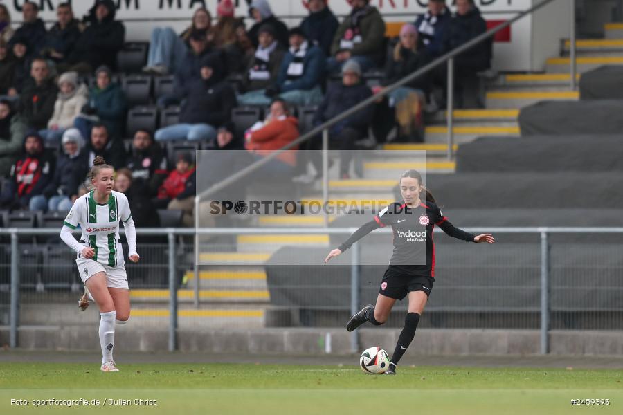 sport, action, Stadion am Brentanobad, SGE, Fussball, Frankfurt, Eintracht Frankfurt II, DFB, Borussia Mönchengladbach, BMG, 2. Frauen-Bundesliga, 15.12.2024 - Bild-ID: 2459393 sport, action, Stadion am Brentanobad, SGE, Fussball, Frankfurt, Eintracht Frankfurt II, DFB, Borussia Mönchengladbach, BMG, 2. Frauen-Bundesliga, 15.12.2024 - Bild-ID: 2459393