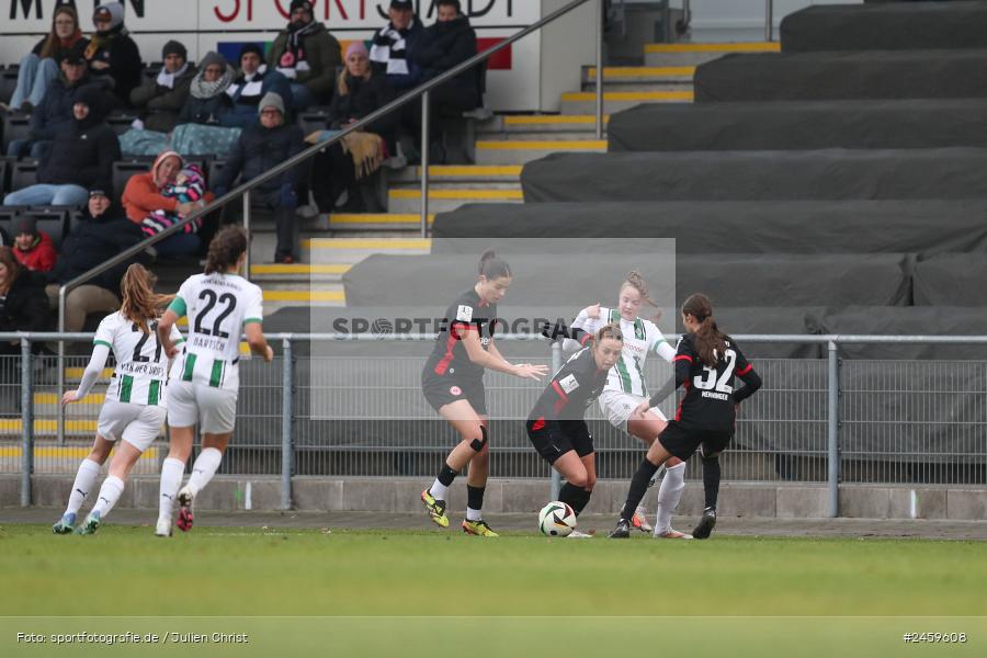 sport, action, Stadion am Brentanobad, SGE, Fussball, Frankfurt, Eintracht Frankfurt II, DFB, Borussia Mönchengladbach, BMG, 2. Frauen-Bundesliga, 15.12.2024 - Bild-ID: 2459608