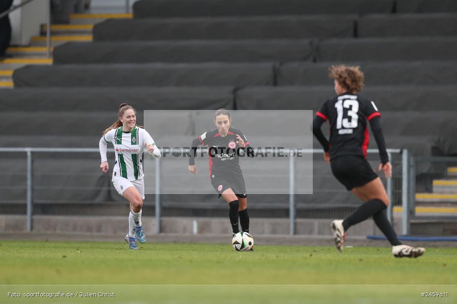 sport, action, Stadion am Brentanobad, SGE, Fussball, Frankfurt, Eintracht Frankfurt II, DFB, Borussia Mönchengladbach, BMG, 2. Frauen-Bundesliga, 15.12.2024 - Bild-ID: 2459611