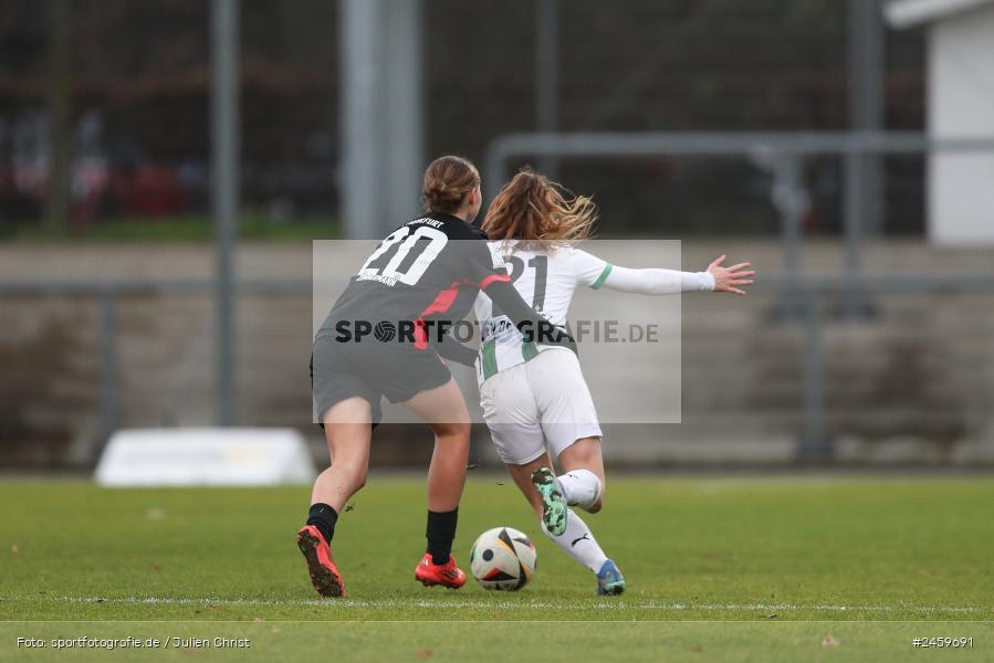 sport, action, Stadion am Brentanobad, SGE, Fussball, Frankfurt, Eintracht Frankfurt II, DFB, Borussia Mönchengladbach, BMG, 2. Frauen-Bundesliga, 15.12.2024 - Bild-ID: 2459691