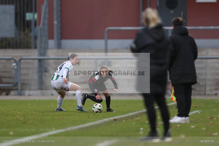 sport, action, Stadion am Brentanobad, SGE, Fussball, Frankfurt, Eintracht Frankfurt II, DFB, Borussia Mönchengladbach, BMG, 2. Frauen-Bundesliga, 15.12.2024 - Bild-ID: 2459742 sport, action, Stadion am Brentanobad, SGE, Fussball, Frankfurt, Eintracht Frankfurt II, DFB, Borussia Mönchengladbach, BMG, 2. Frauen-Bundesliga, 15.12.2024 - Bild-ID: 2459742