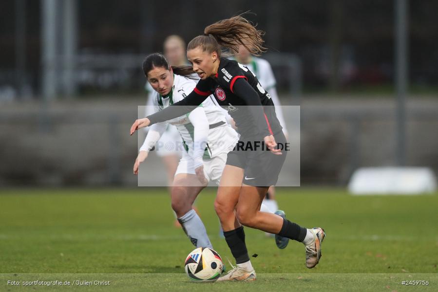 sport, action, Stadion am Brentanobad, SGE, Fussball, Frankfurt, Eintracht Frankfurt II, DFB, Borussia Mönchengladbach, BMG, 2. Frauen-Bundesliga, 15.12.2024 - Bild-ID: 2459756