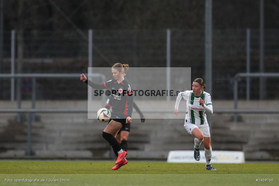 sport, action, Stadion am Brentanobad, SGE, Fussball, Frankfurt, Eintracht Frankfurt II, DFB, Borussia Mönchengladbach, BMG, 2. Frauen-Bundesliga, 15.12.2024 - Bild-ID: 2459760 sport, action, Stadion am Brentanobad, SGE, Fussball, Frankfurt, Eintracht Frankfurt II, DFB, Borussia Mönchengladbach, BMG, 2. Frauen-Bundesliga, 15.12.2024 - Bild-ID: 2459760