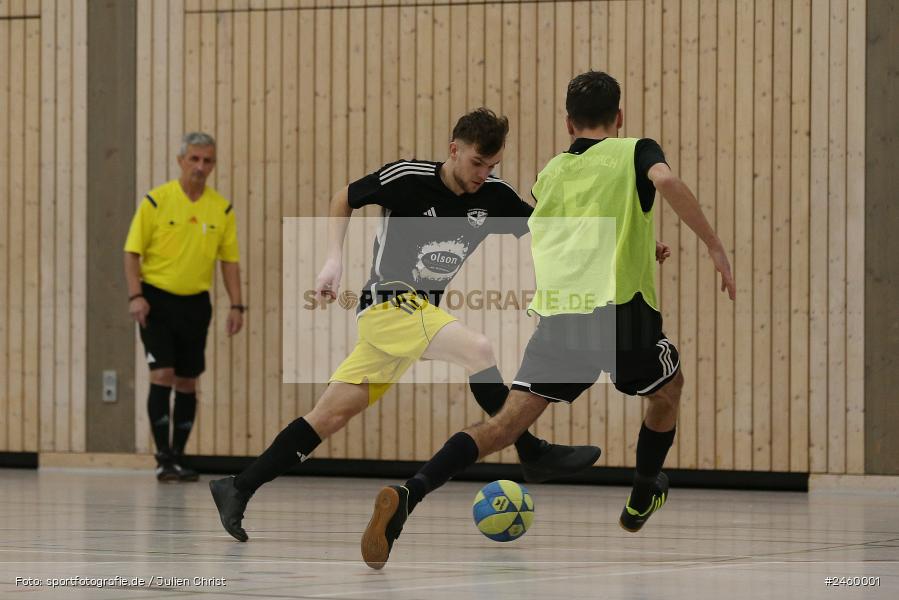 Sinngrundhalle, Burgsinn, 27.12.2024, sport, action, Fussball, BFV, Hallenfussball, 27. Hagemann Midnight-Event 2024, SG Bad-Brückenau Römershag, SV-DJK Wombach - Bild-ID: 2460001 Sinngrundhalle, Burgsinn, 27.12.2024, sport, action, Fussball, BFV, Hallenfussball, 27. Hagemann Midnight-Event 2024, SG Bad-Brückenau Römershag, SV-DJK Wombach - Bild-ID: 2460001